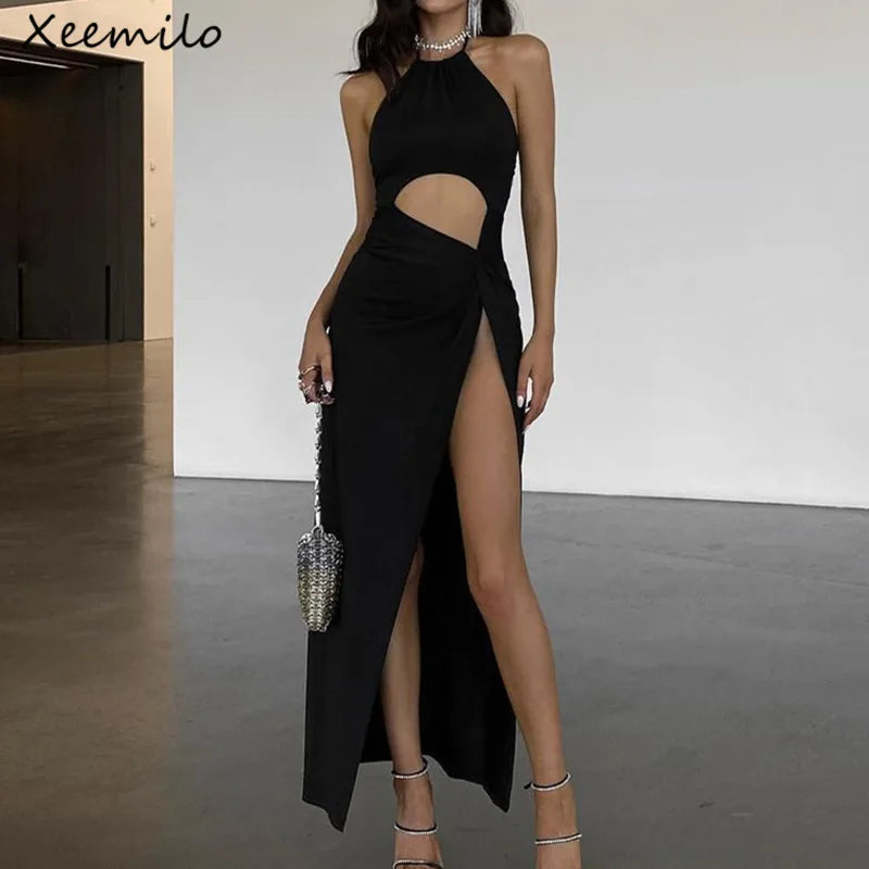 Women's WhereMery Summer Backless Lace Up Long Dress™ Elegant Waist Hollow Out High Split Dresses