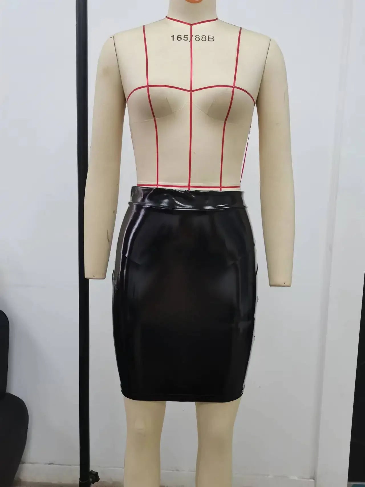 Women's Pu Leather Dress™ Fashionable Elegant Shiny Waist Bag Women Half Skirt Pu Leather Skirts
