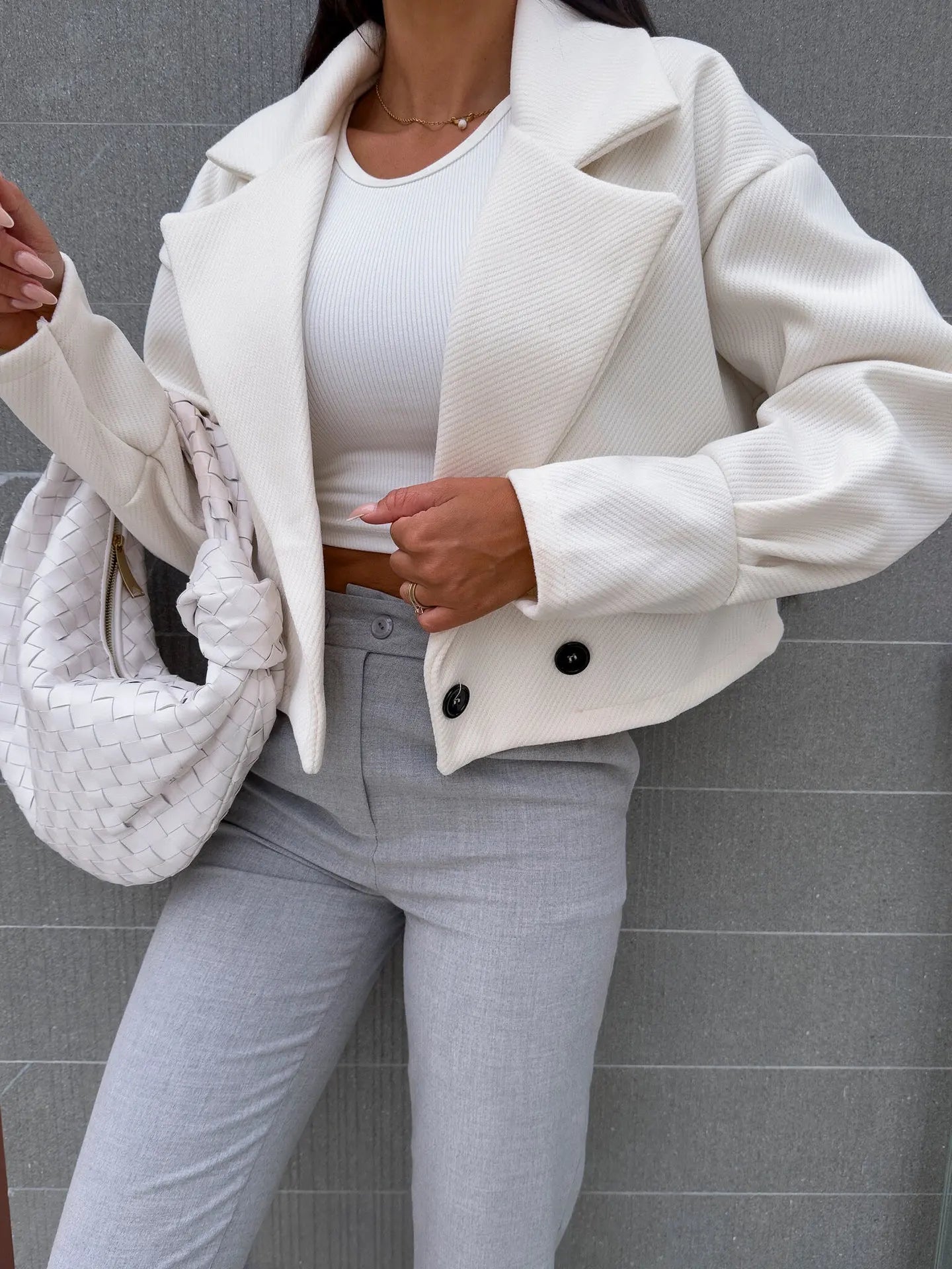 Women's Short Woolen Coat™ Commuting Fashion Casual Versatile Solid Color Coat