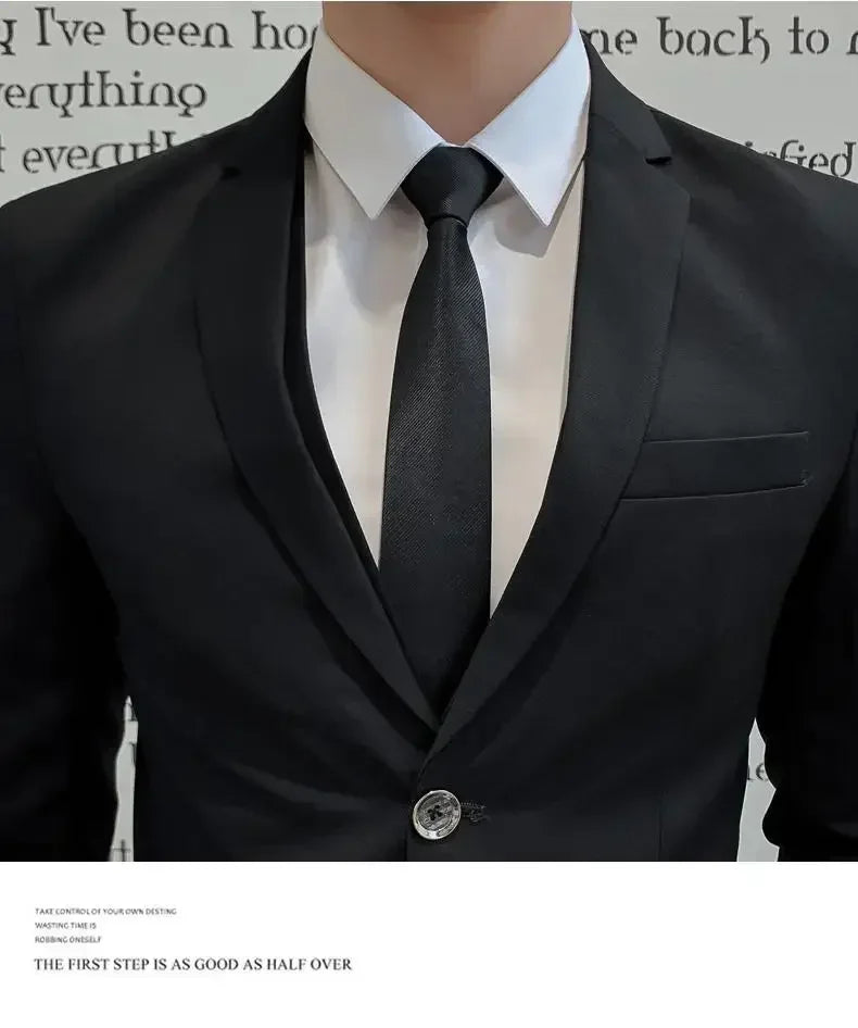 Men's Suit (Blazer+ Vest + Pants)™ Solid Color Casual Slim-fit Suit