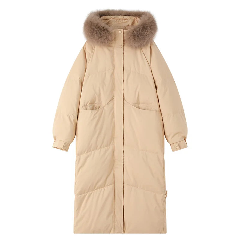 Women's Padded Jacket™ Long Over-the-knee Jacket Fur Collar Warm Thicken Cotton Parkas Coats