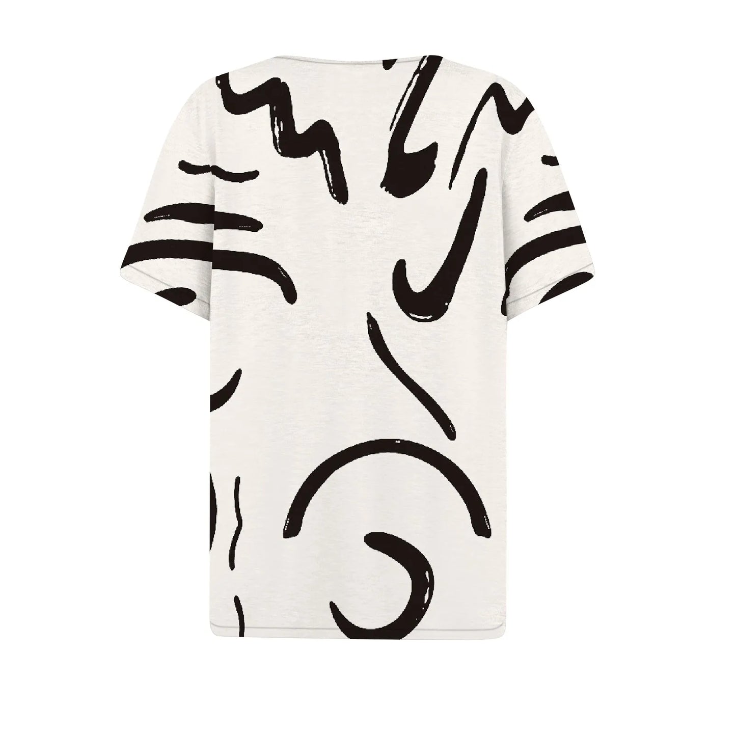Women's Summer Patchwork T-Shirts™ Short Sleeve Loose Ladies V-Neck Tops