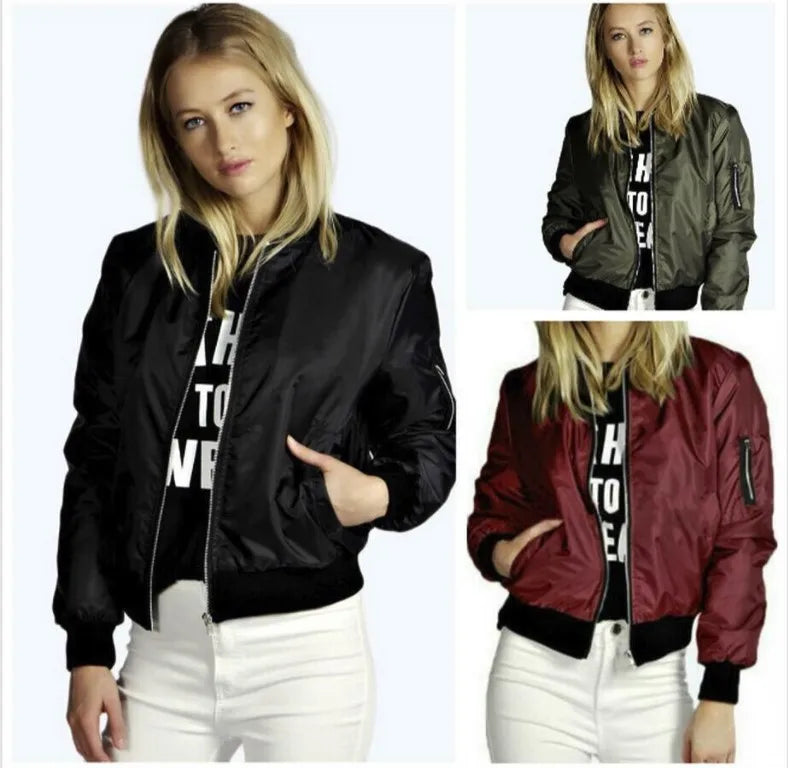 Women's Short Jackets™ Vintage High Street O-neck Bomber Jacket