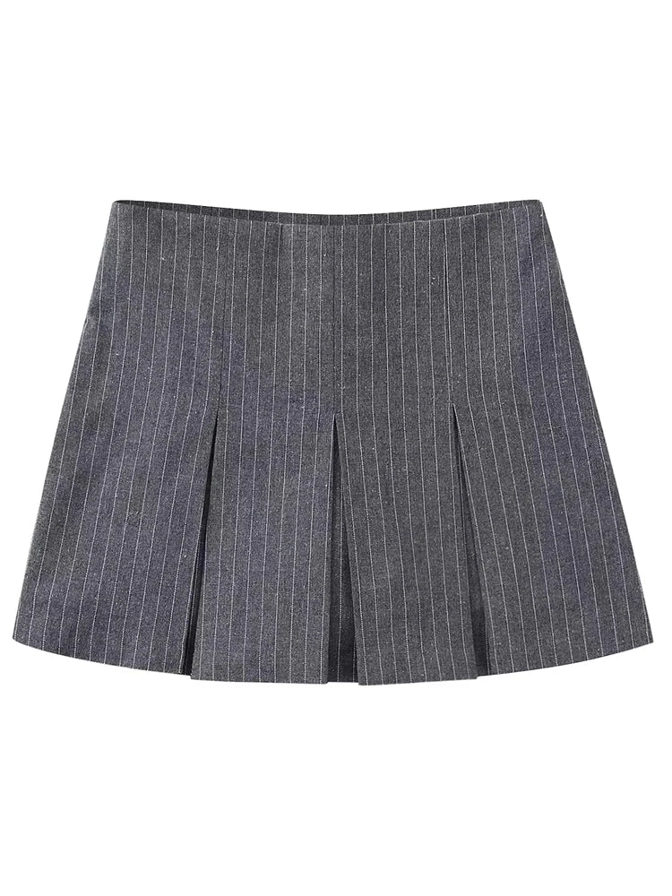 Women's Shorts Skirts™ High Waist Pleated Striped Bermuda Mini Shorts
