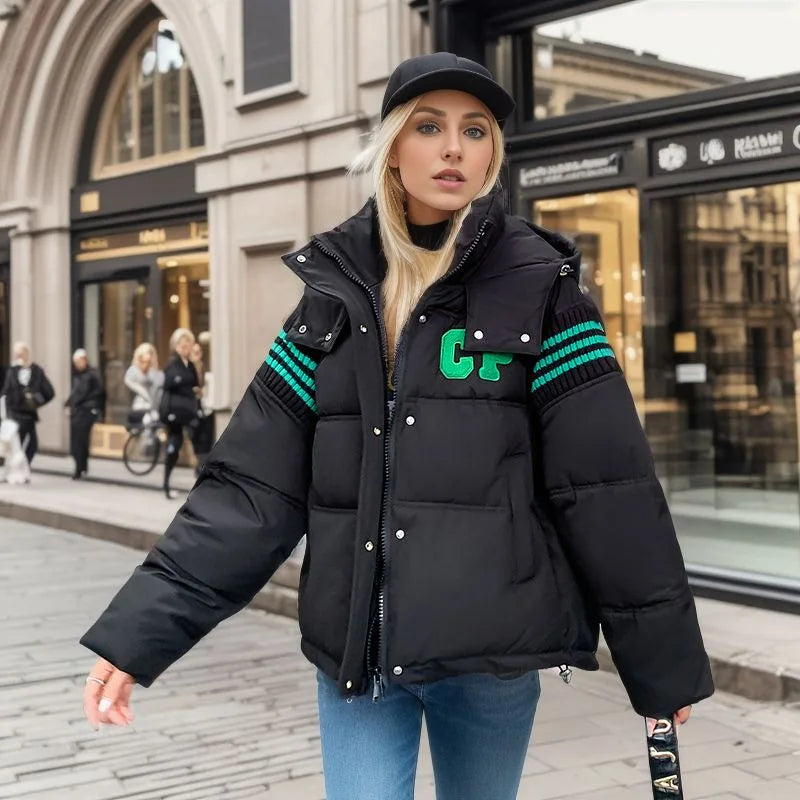 Women's Cotton Jacket™ Thick Loose Color Blocked Parkas Jacket