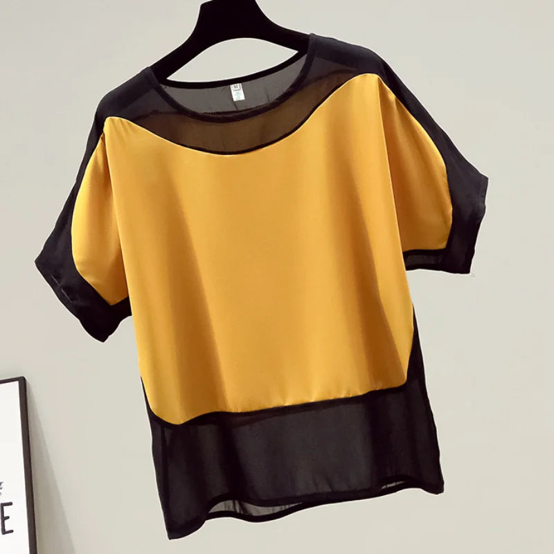 Women's Summer T-Shirt™ Loose Solid Short O-Neck Batwing Sleeve Blouses Shirt