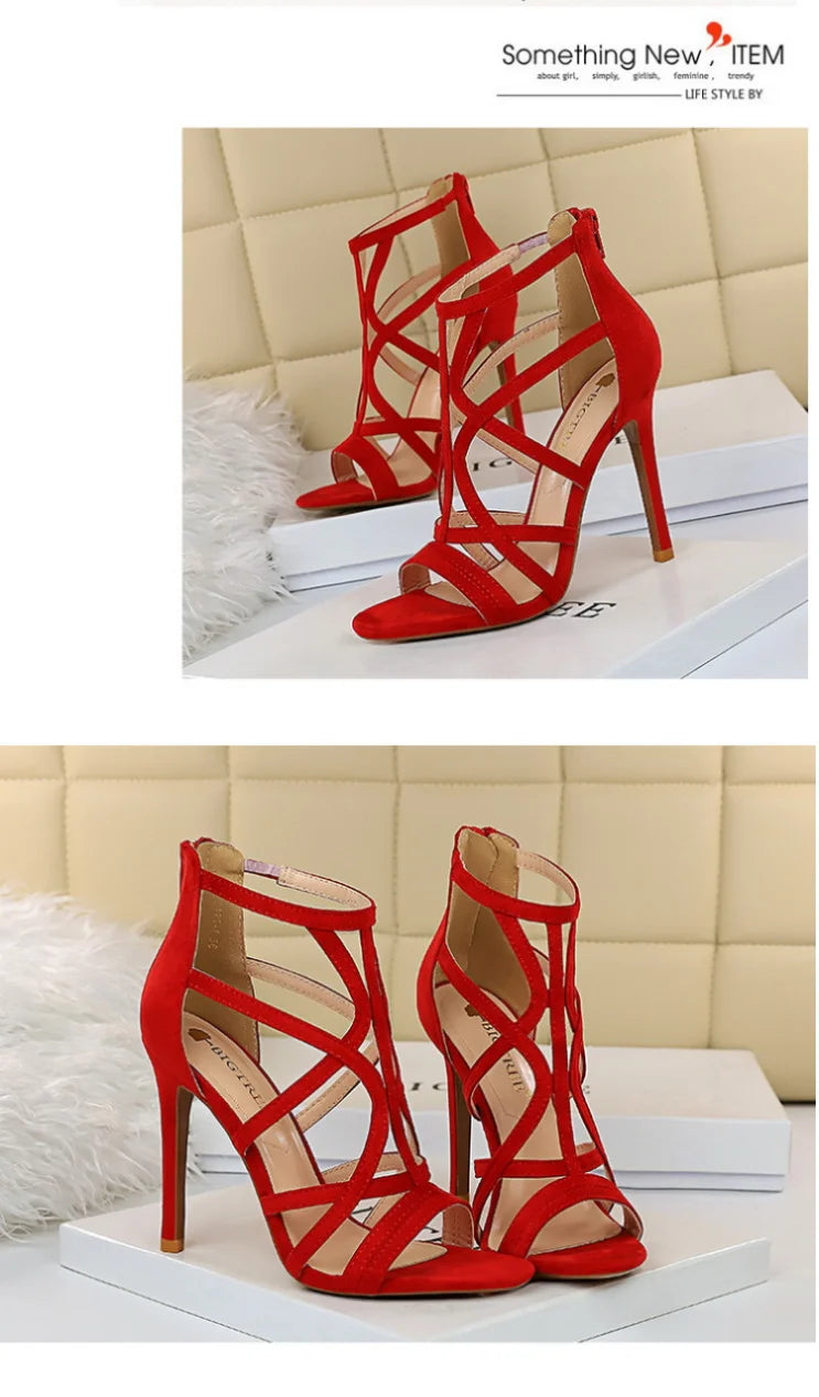Women's High Heels™ Roman Style Velvet Hollow Out Fish Mouth Ultra High Heels