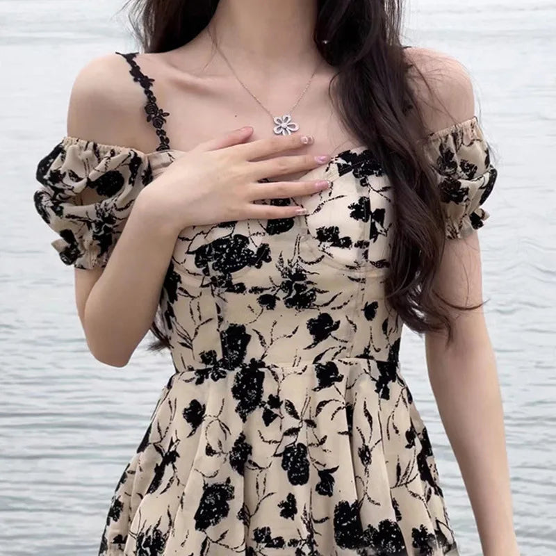 Women's Bubble Sleeve Dresses™ French Hepburn Style Floral Dresses
