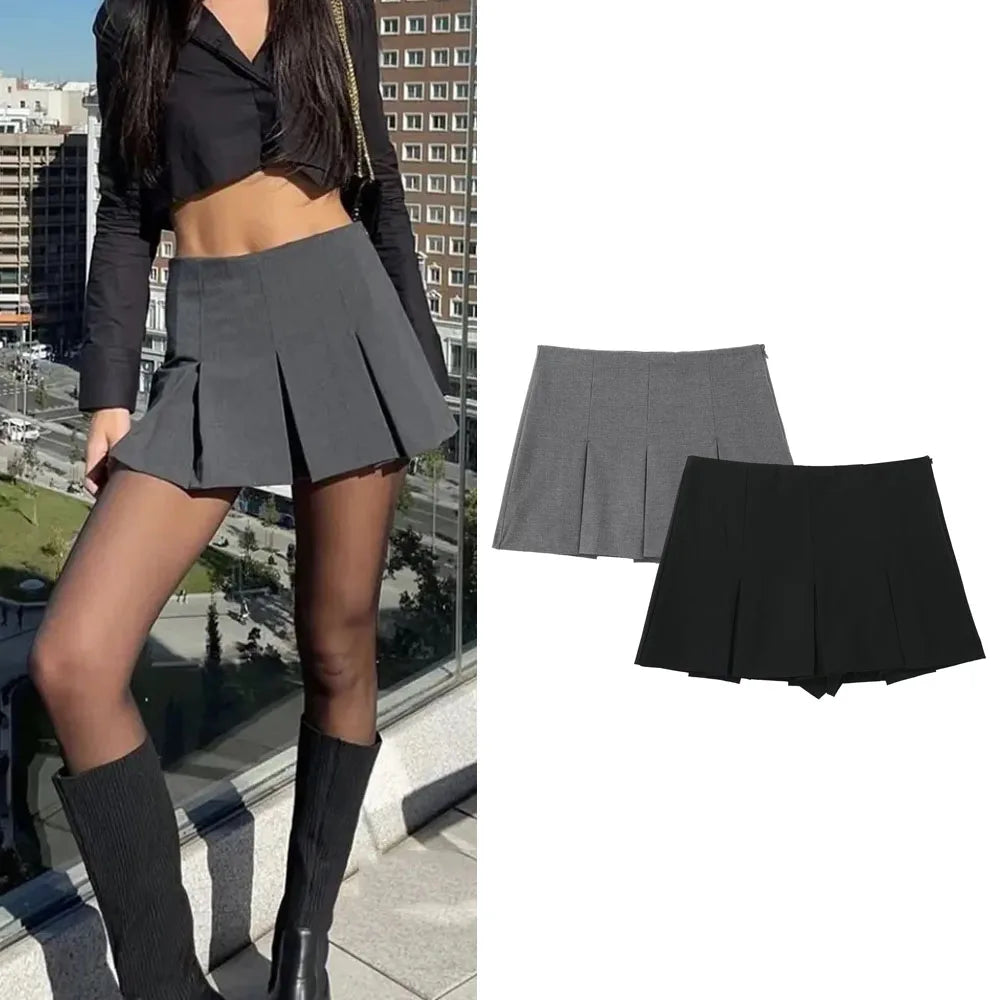 Women's Shorts Skirts™ High Waist Pleated Striped Bermuda Mini Shorts