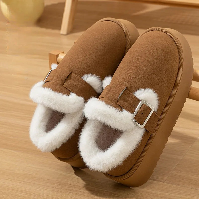 Women's Boken Shoes™ Plush Retro Bean Home Cotton Shoes