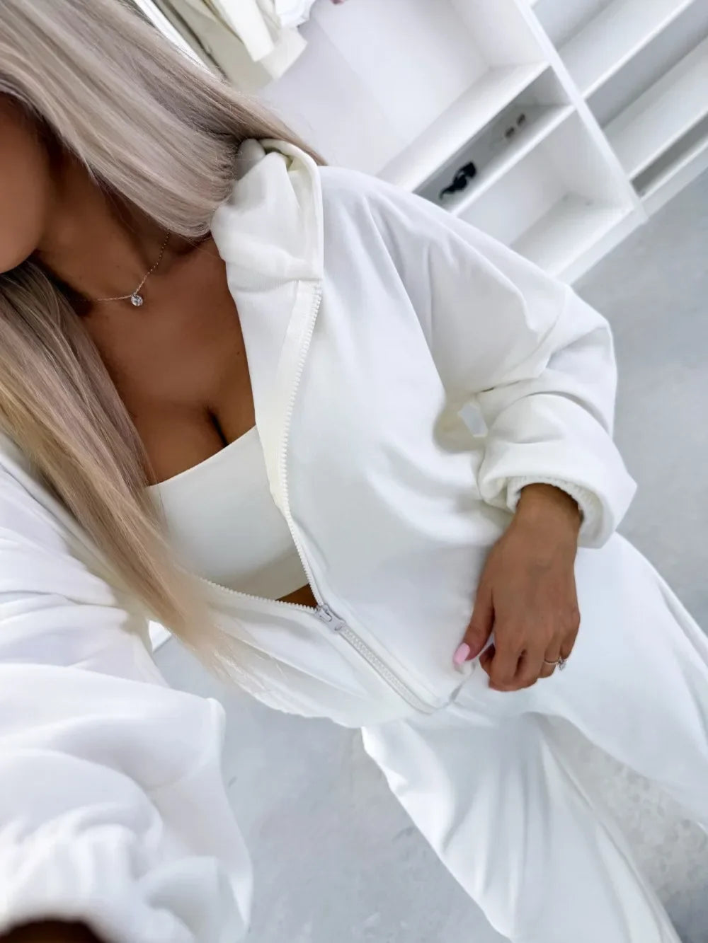 Women's  Casual Outfit™ Zipper Hooded Cardigan + Wide Leg Pants Two Piece Set
