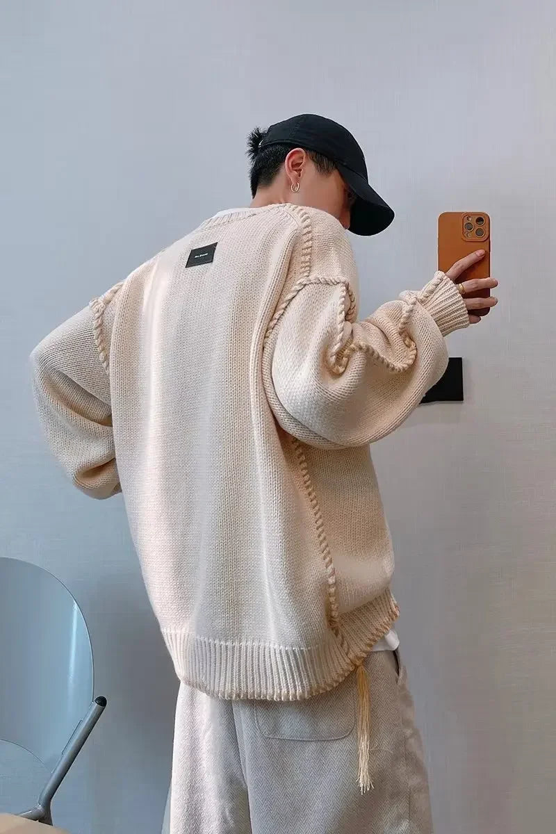 Men's Knitted Sweater™ Casual Versatile Long Sleeve round Neck Thick Sweater