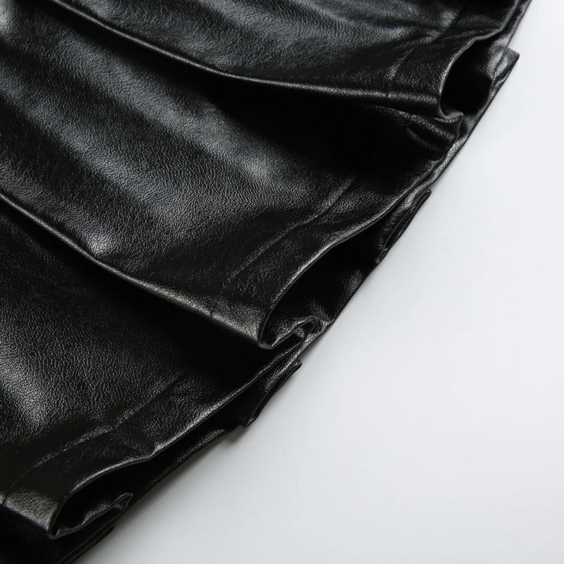 Women's Rockmore Y2k Vintage Mini Skirt™ Punk Style PU Leather High Waist Short Skirt