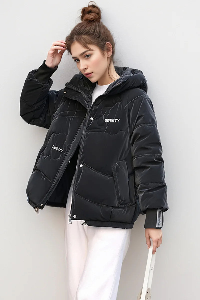 Women's Thick Coat™ Winter Cotton Casual Hooded Zipper Short Parkas Jacket