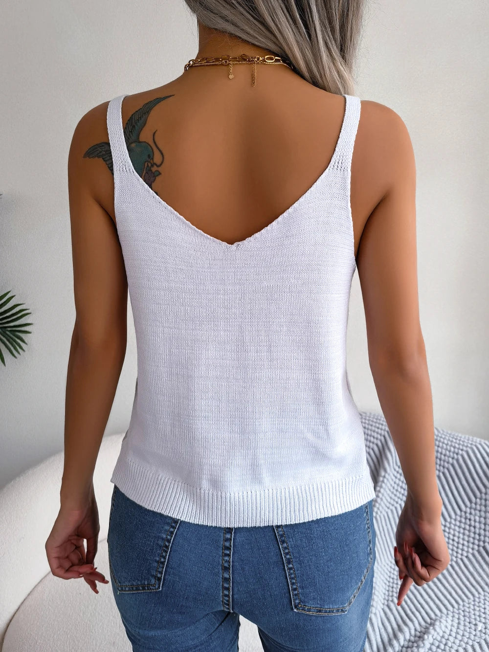 Women's Summer Tops™ Casual Hollow Out V Neck Top Beach Knitwear