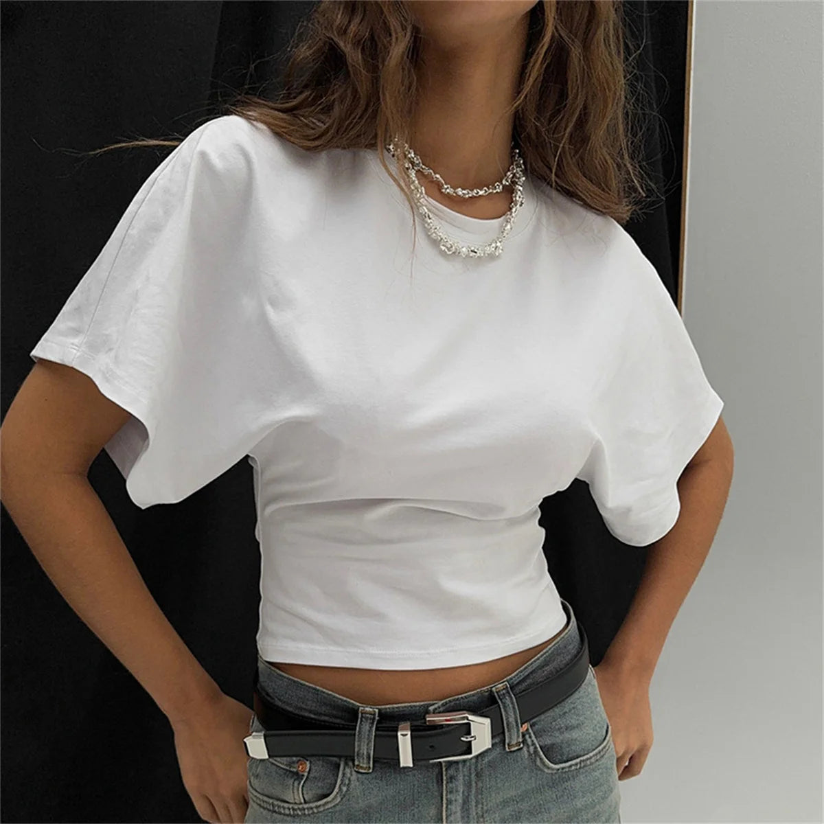 Women's Crop T-shirt™ O-neck Y2K Slim Design Tees