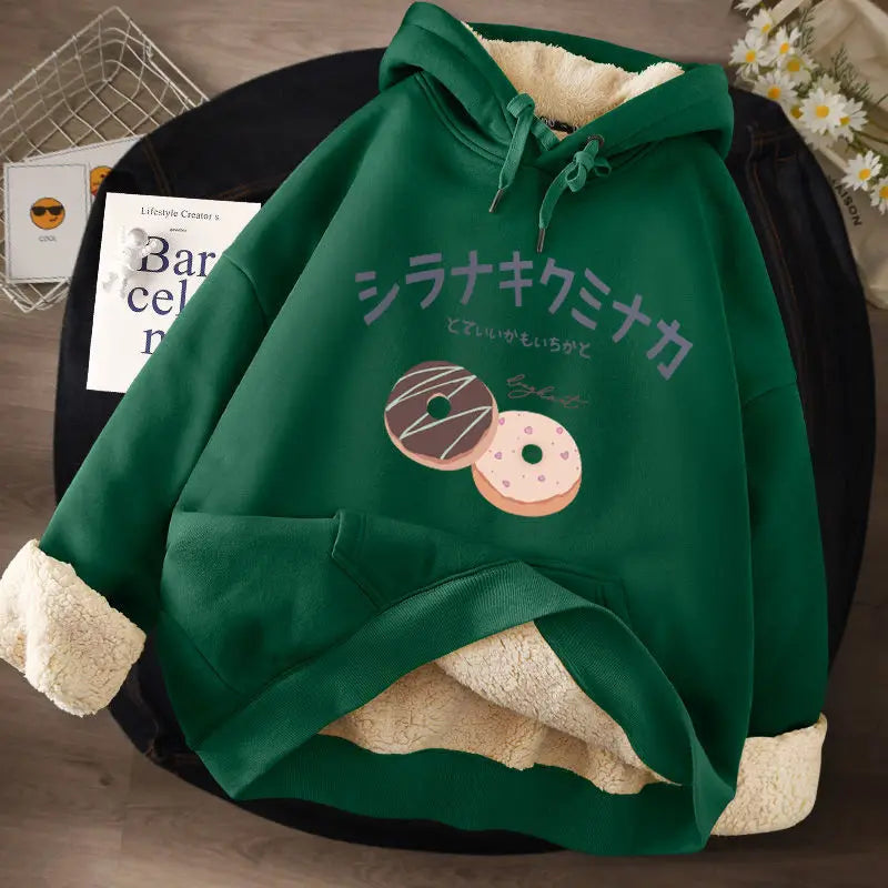 Women's Lamb Wool Pullovers™ Velvet Cartoon Hoodies