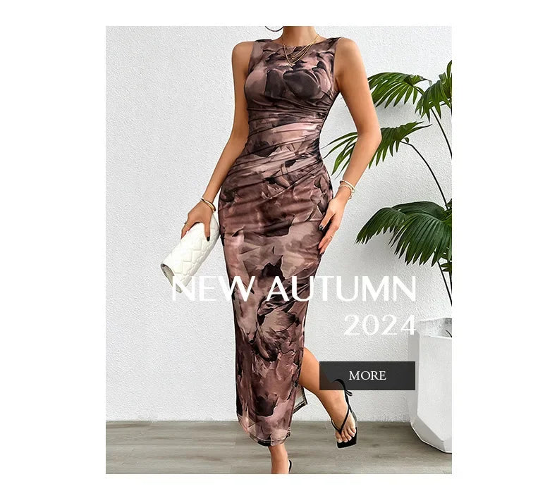 Women's Fashionable Long Dress™ Slimming Sleeveless Tight Bottom Split Dress