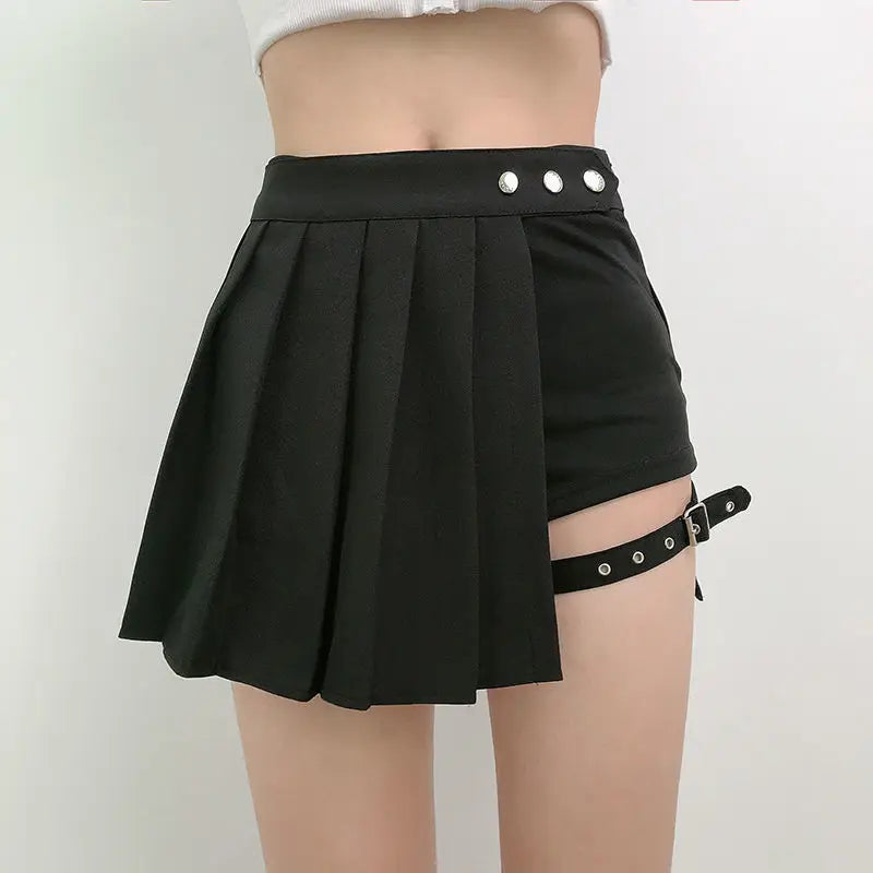 Women's Harajuku Punk Gothic Mini Skirt™ High Waist Patchwork Bandage Skirt