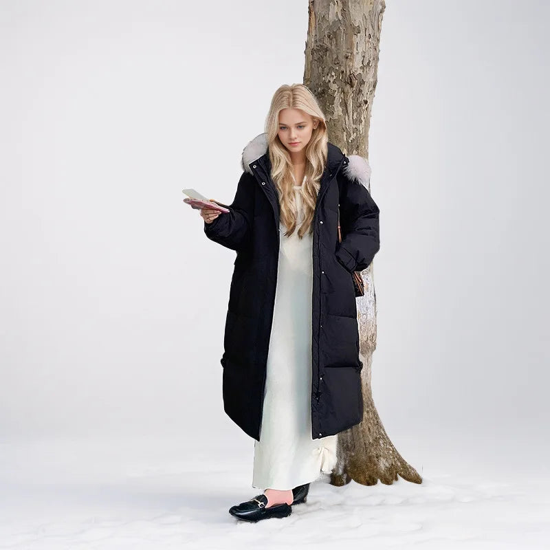Women's Padded Jacket™ Long Over-the-knee Jacket Fur Collar Warm Thicken Cotton Parkas Coats