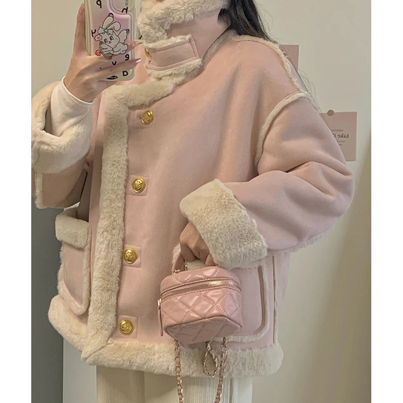 Women's Warm Faux™ Fur Fleece Coat Jacket New Korean Fashion