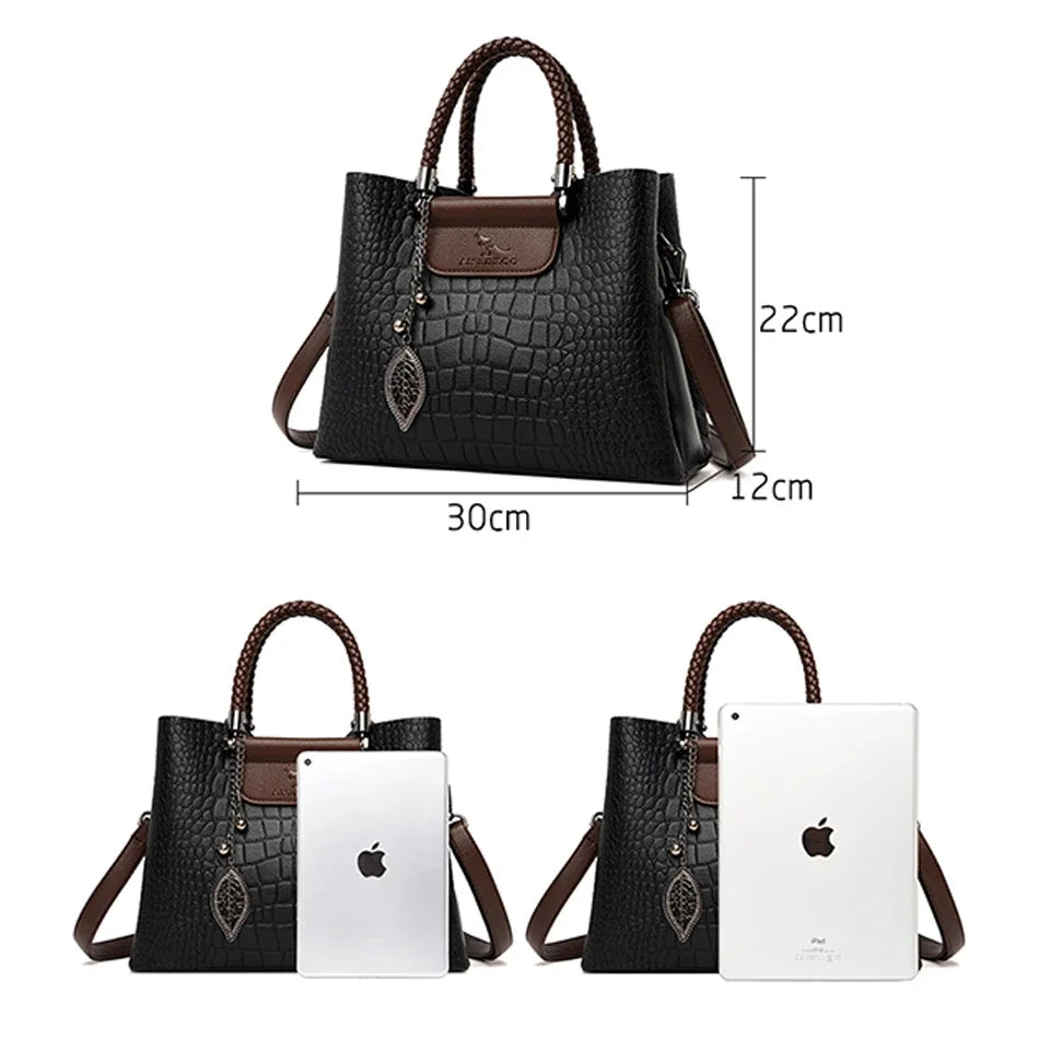 Women's Leather Luxury Handbags™ Ladies Shoulder Crossbody Sac & Messenger Tote Handbag