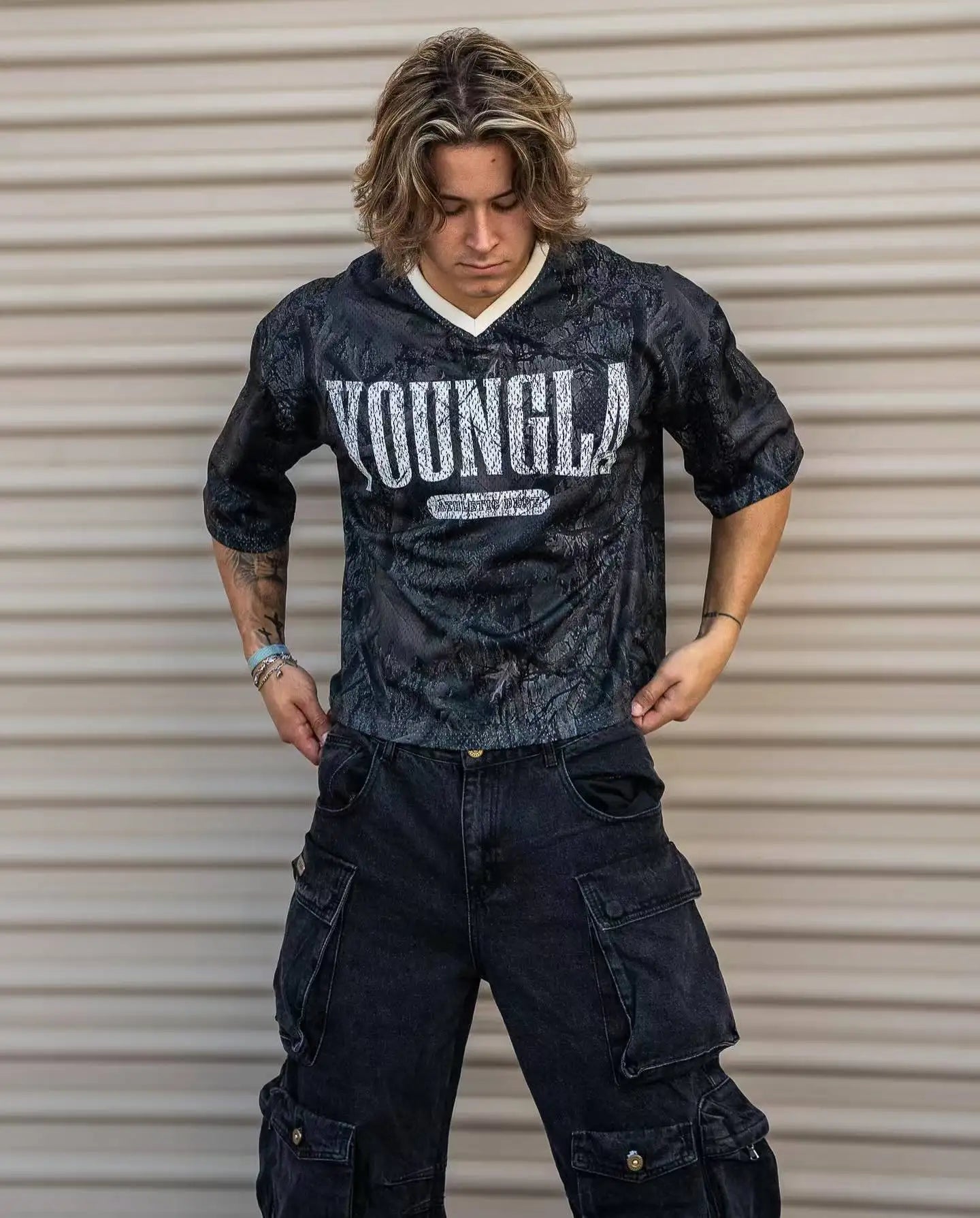 Men's T-Shirt™ YoungLa men's popular American breathable mesh short sleeved t-shirt