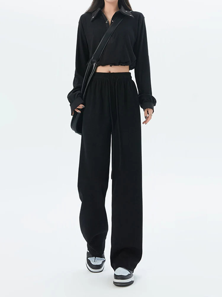 Women's Long Trousers™ Wide leg Elastic Waist Straight Knitted Trousers
