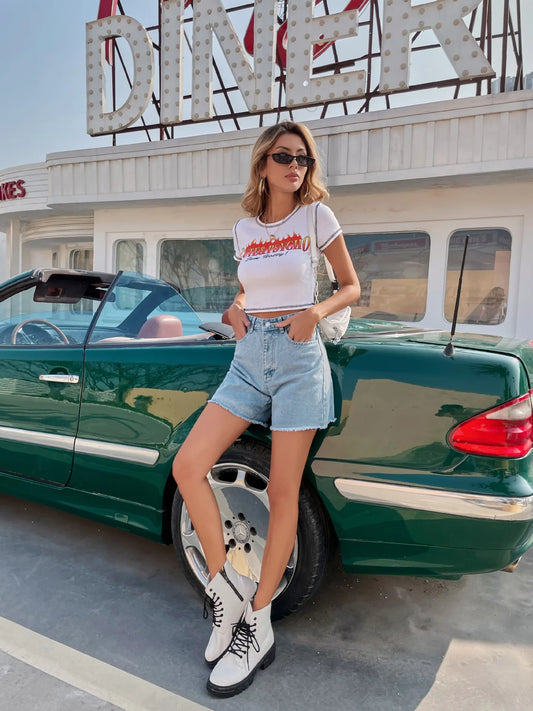 Women's Denim Shorts™ High waist loose slimming denim shorts