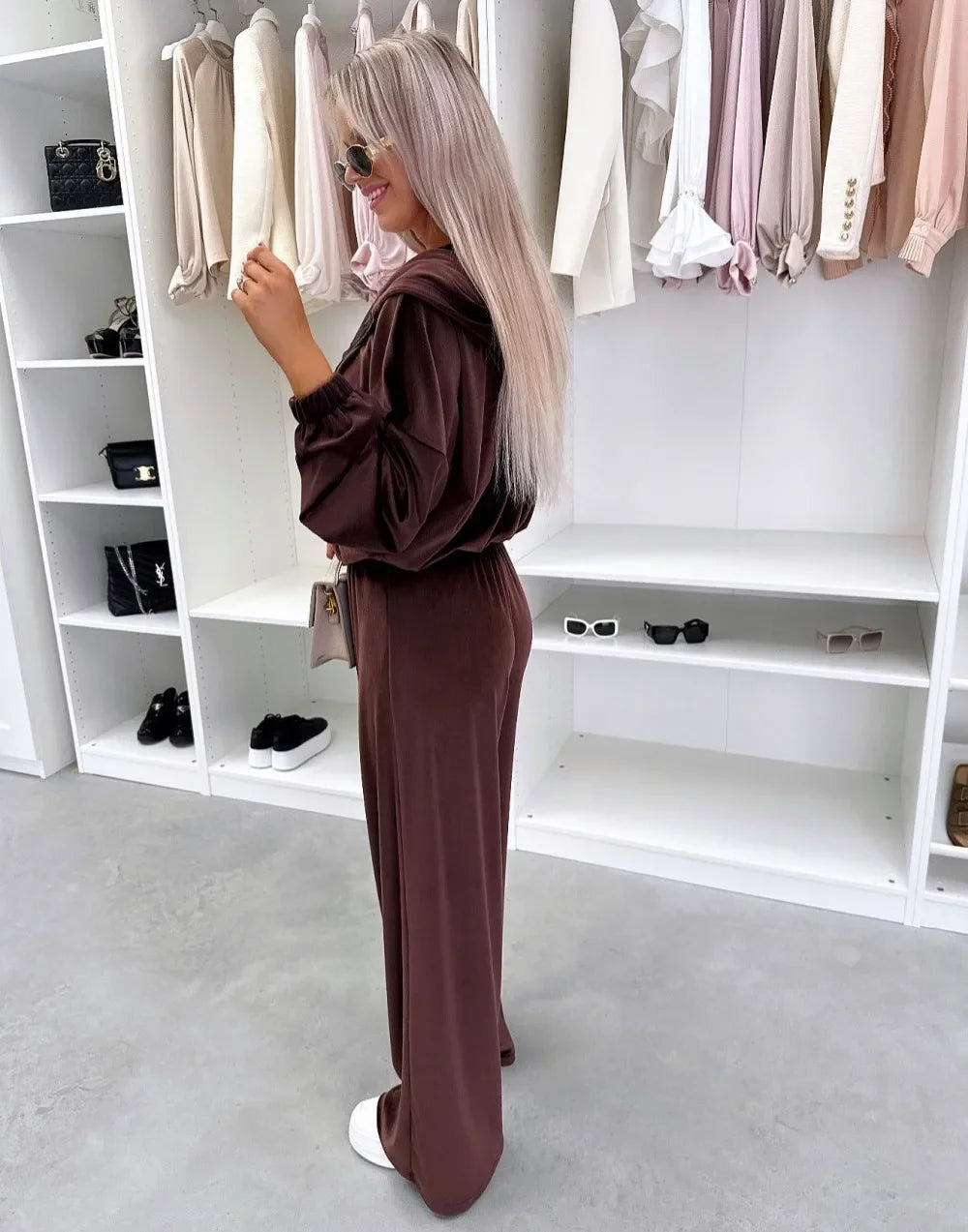 Women's  Casual Outfit™ Zipper Hooded Cardigan + Wide Leg Pants Two Piece Set