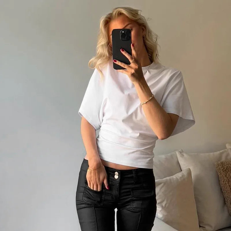 Women's Casual Cropped T-shirt™ 2025 O-neck Corset Summer Short Tee Shirts