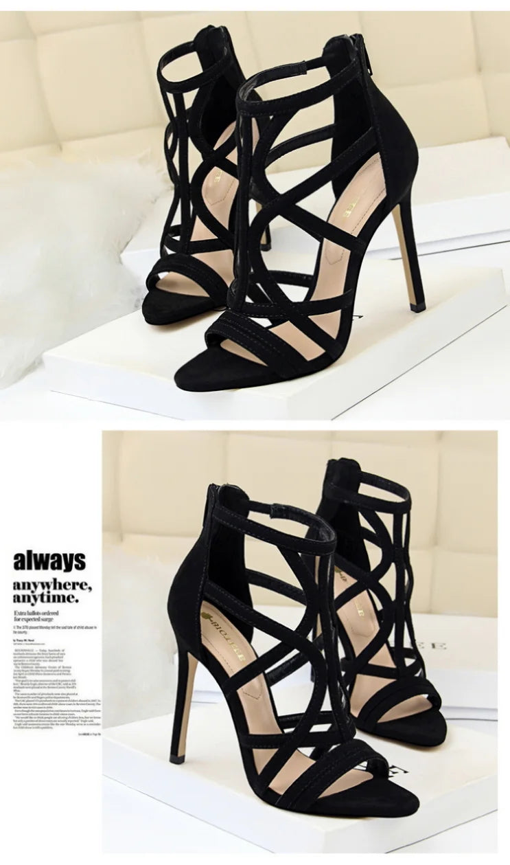 Women's High Heels™ Roman Style Velvet Hollow Out Fish Mouth Ultra High Heels
