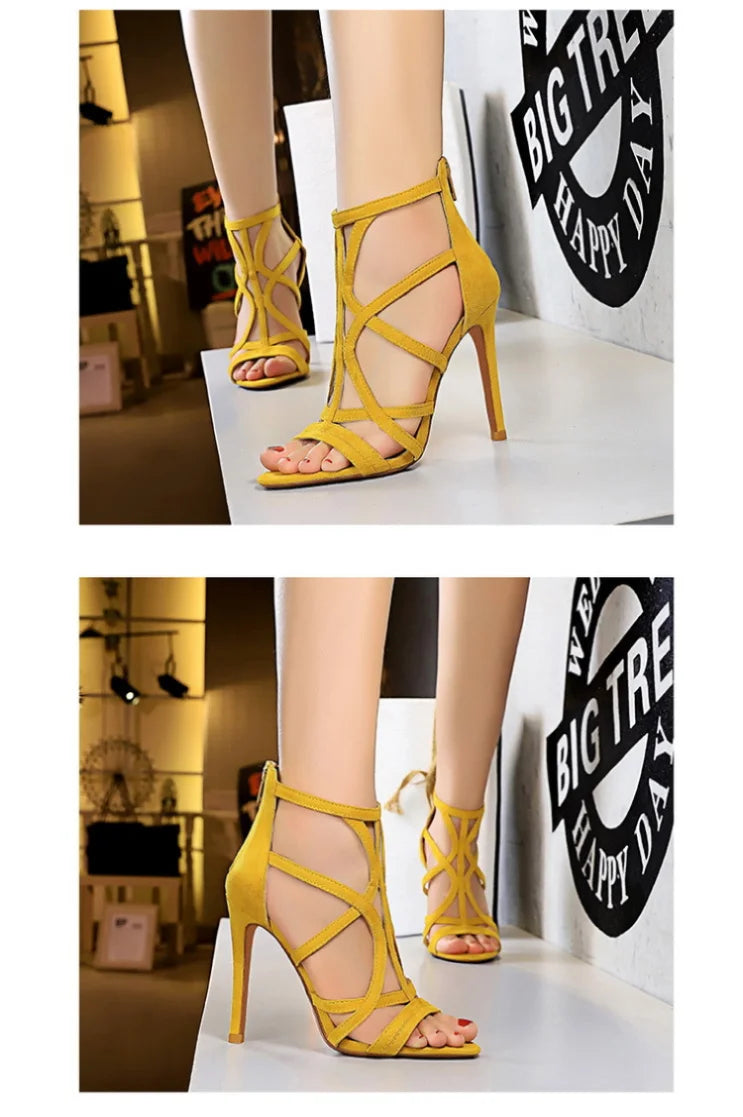 Women's High Heels™ Roman Style Velvet Hollow Out Fish Mouth Ultra High Heels