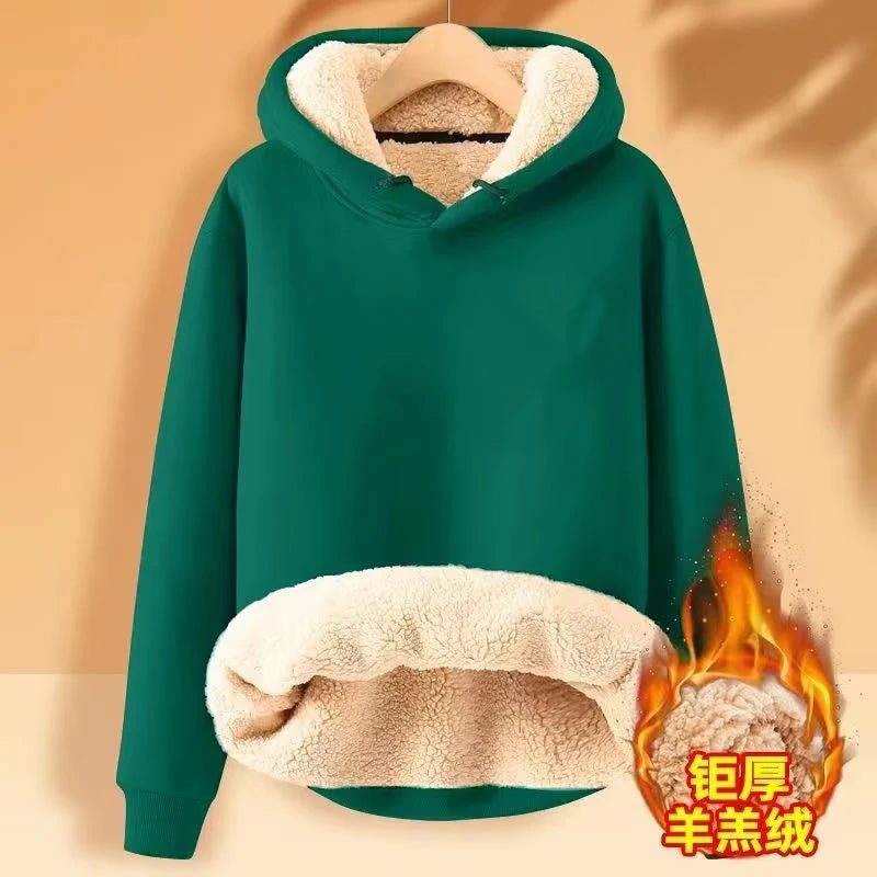 Women Fleece Sweatshirt™ Thickened Lamb Plush Hooded Pullover