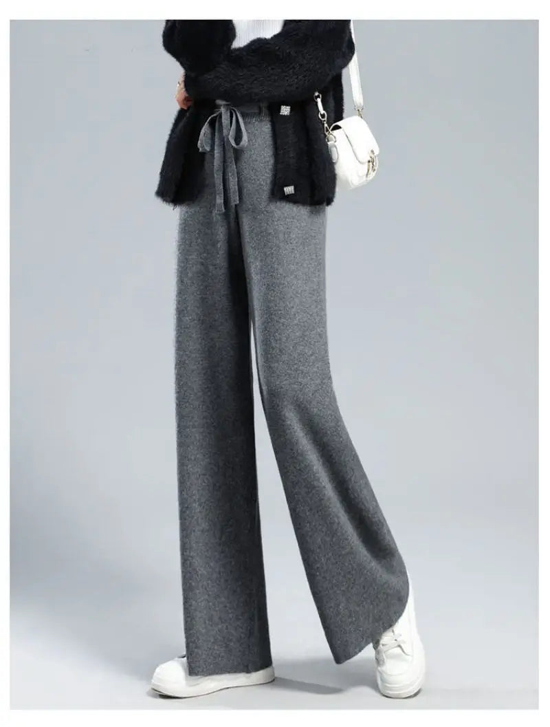 Women's Knitted Elastic High Waist Pants™ Straight Ankle-Length Soft Pants