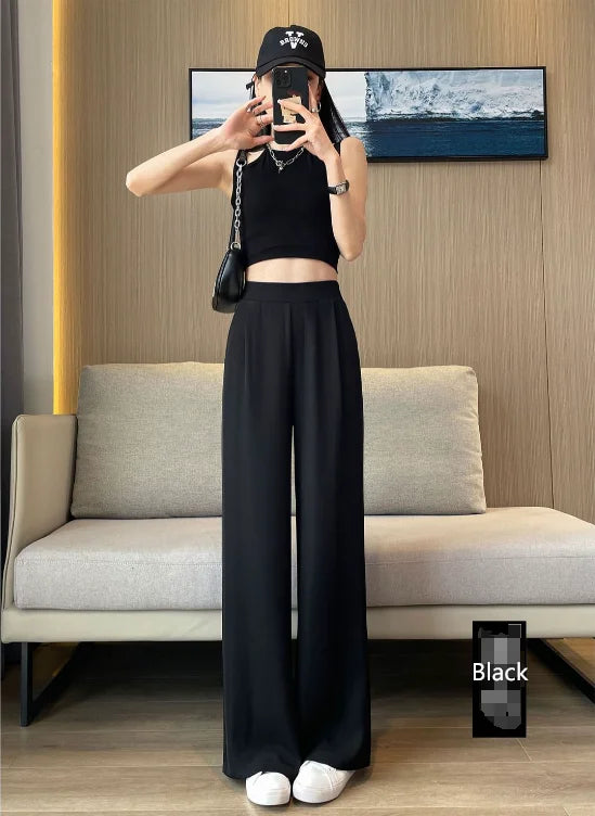 Women's wide leg Trousers™ high waist straight leg loose pants