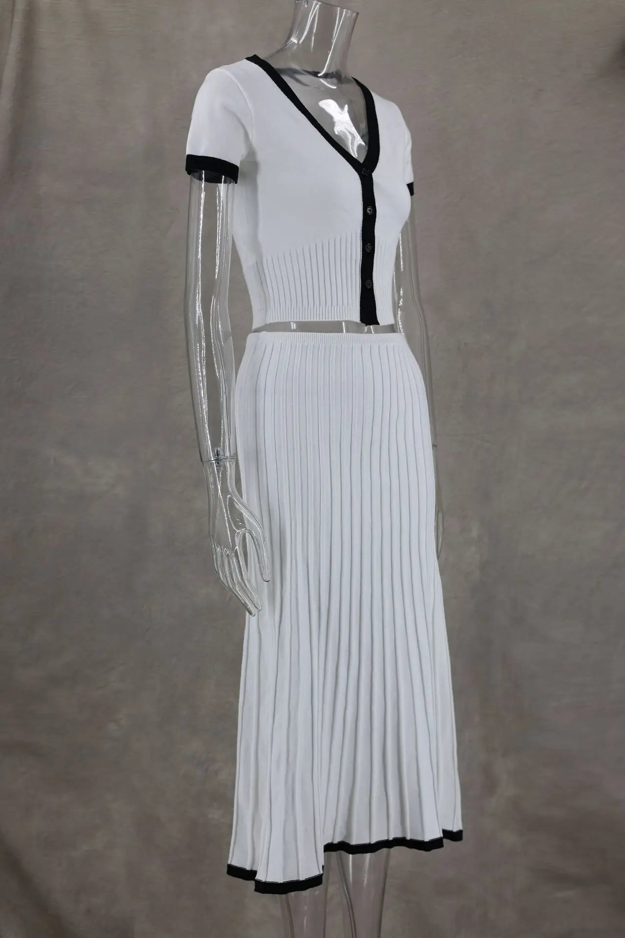 Women's Long Skirt Suit™ Summer Short Sleeve V-neck crop top elegant dress