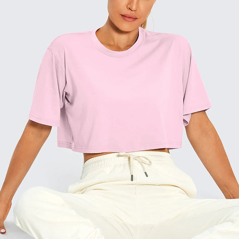 Women's Harajuku Y2K Crop Tops™ Casual  Short Loose Solid Color Tee Shirt